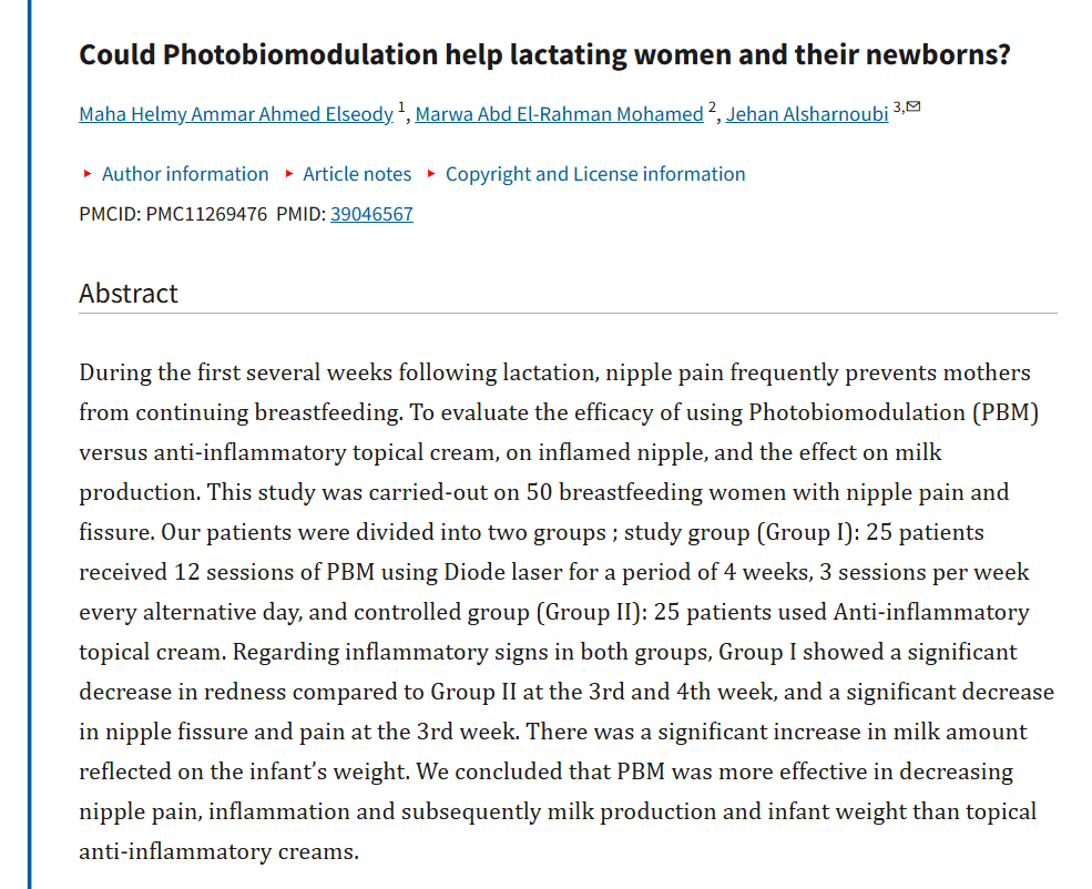 Relief of Nipple Pain and Inflammation
