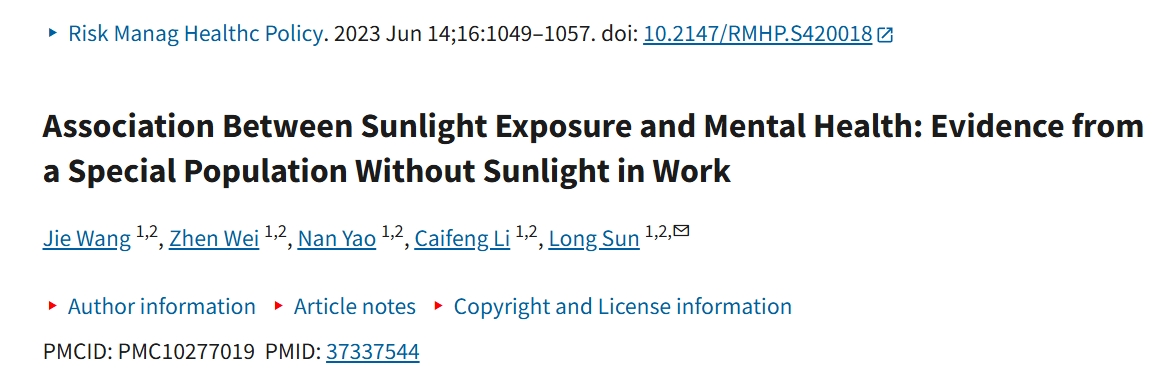 The Impact of Sunlight Exposure on Mental Health