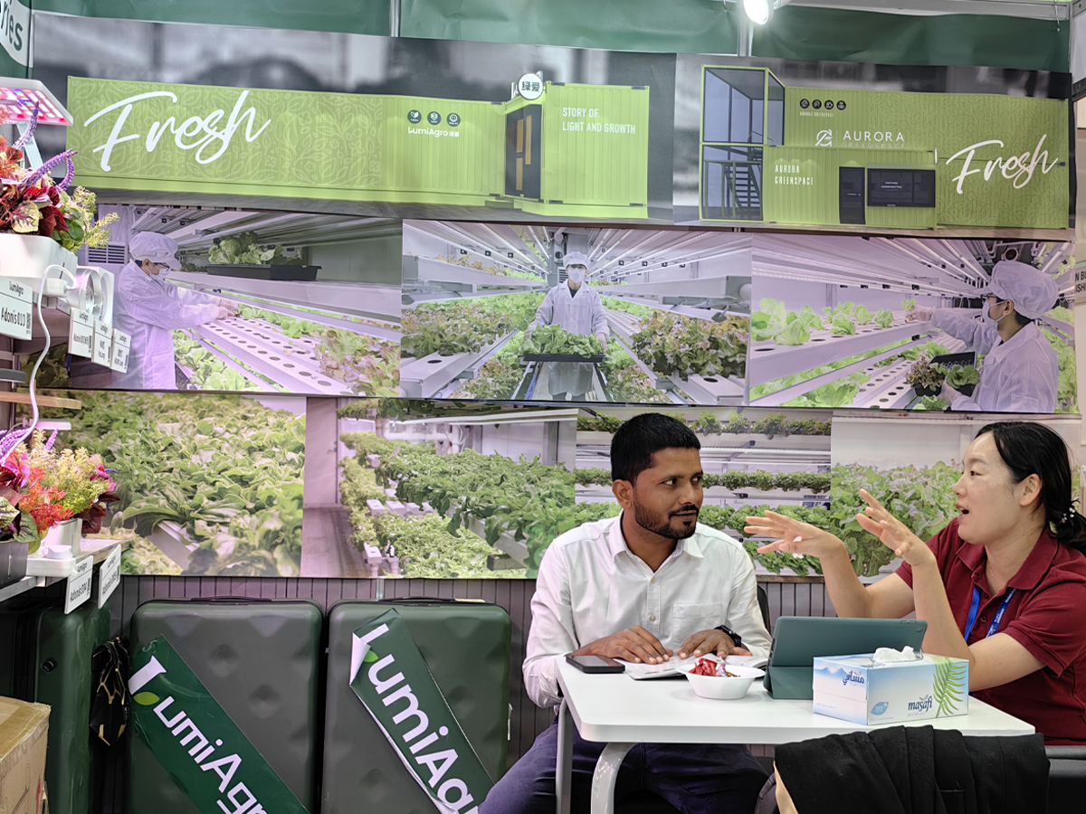 GMY in China Dubai trade fair-planting container system
